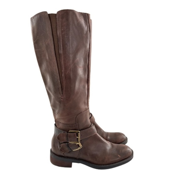 Enzo Angiolini womens boots size 8 brown leather knee high riding western - Picture 1 of 16